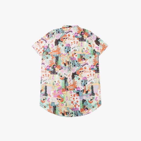 ZARA Pop Art Print Camp Shirt Dress - Picture 2 of 2